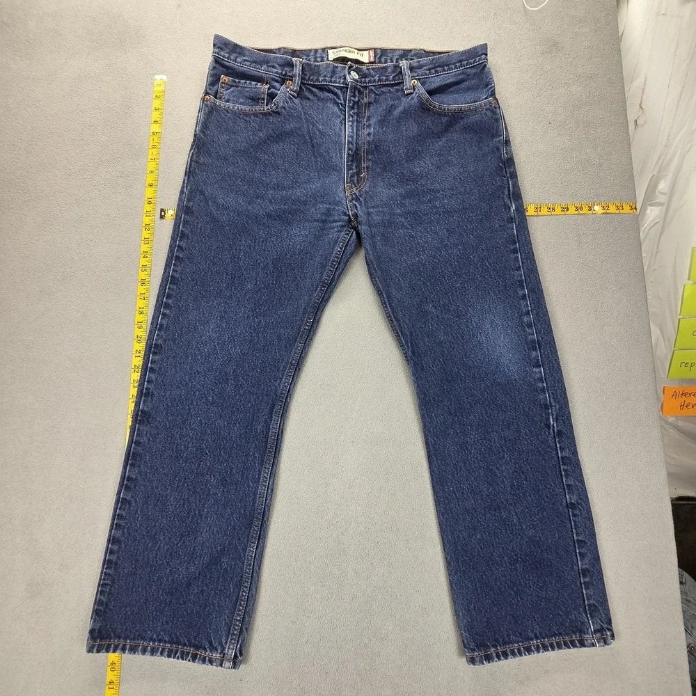 Levis 505 Jeans Mens 40x30 Blue‎ Regular Straight Medium Wash Zip Fly